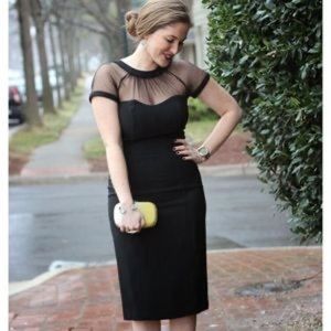 Maggy London Illusion Yoke Black Dress